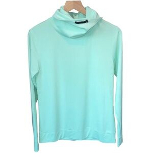 Columbia Golf Long Sleeve Pullover Sweater Shirt Mint Green Cowl Neck Golfing S